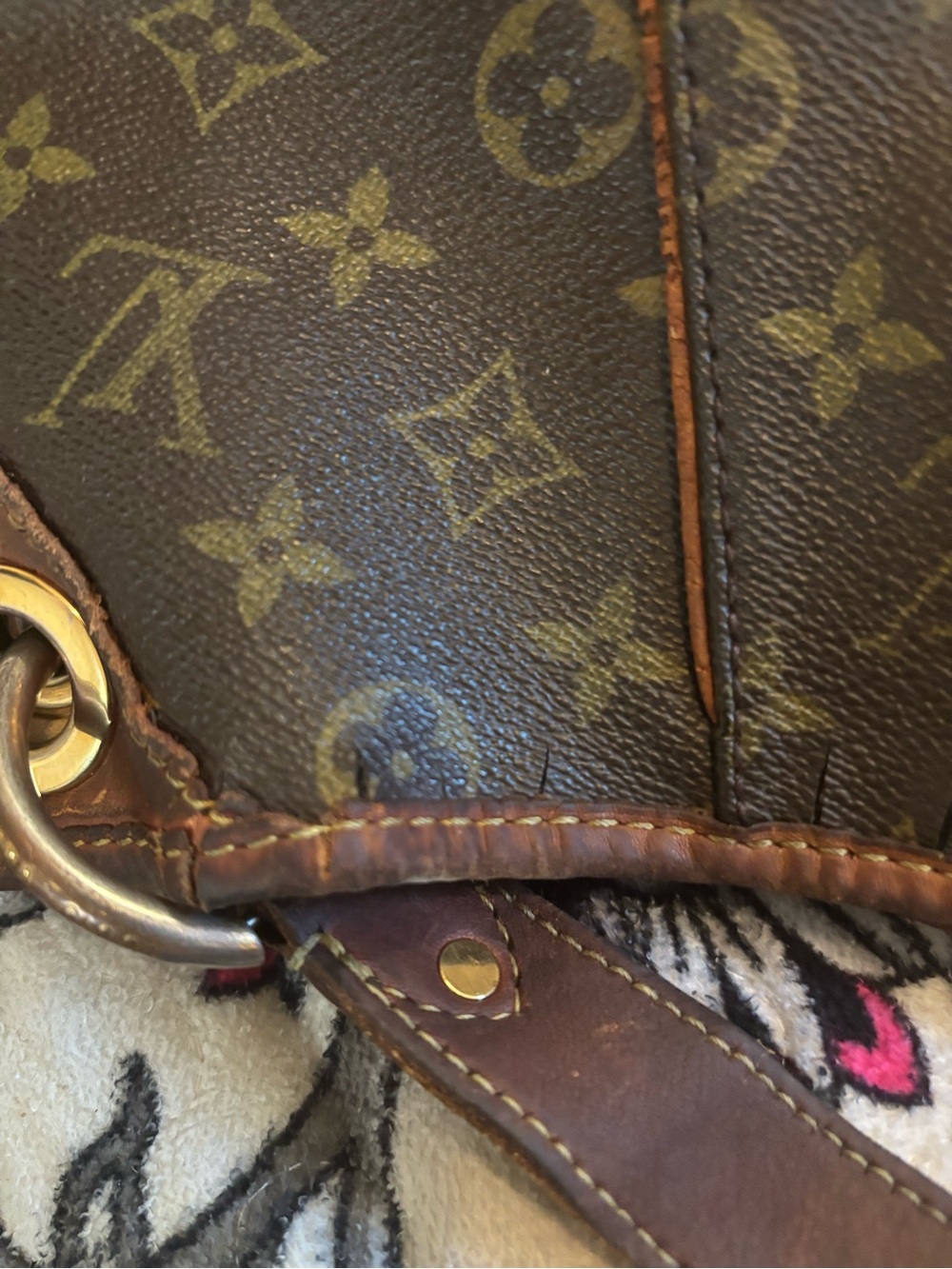 Louis Vuitton Brown Monogram Canvas Hobo Shoulder Bag with Gold Hardware - Picture 6 of 15